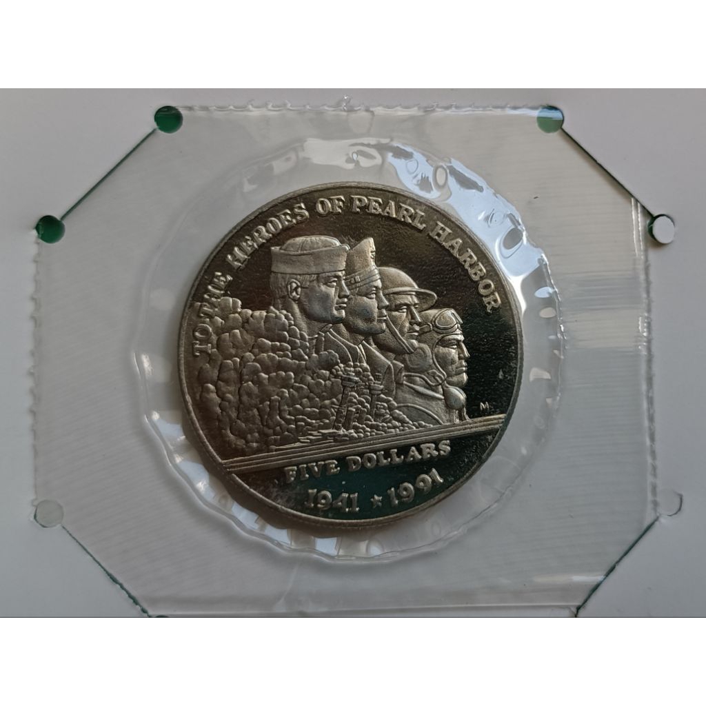 สาธารณรัฐหมู่เกาะมาร์แชลล์ 5 Dollars 1991- วีรบุรุษเพิร์ลฮาร์เบอร์