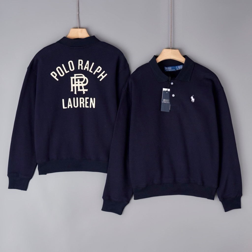 เสื้อเวตเตอร์ คอปก P.olo.Ralph.Lauren sweatshirt  สีกรม
