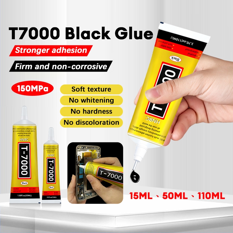 กาวติดจอมือถือT-7000 กาวเอนกประสงค์ (เนื้อกาวสีดำ) กาวติดหน้าจอทัสกรีน 15ml/50ml/110ml