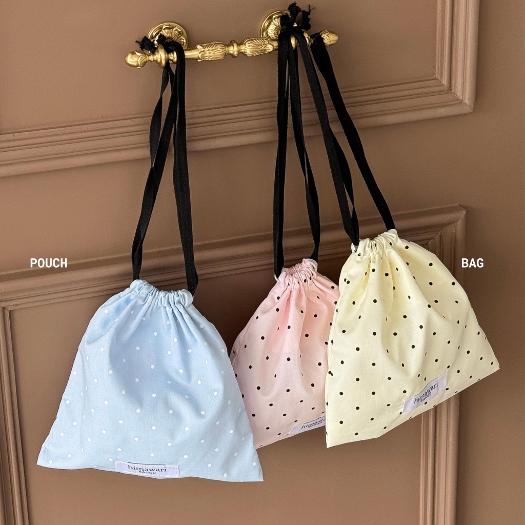 Himawari Baggu Candy Polka Dot Pouch Bag
