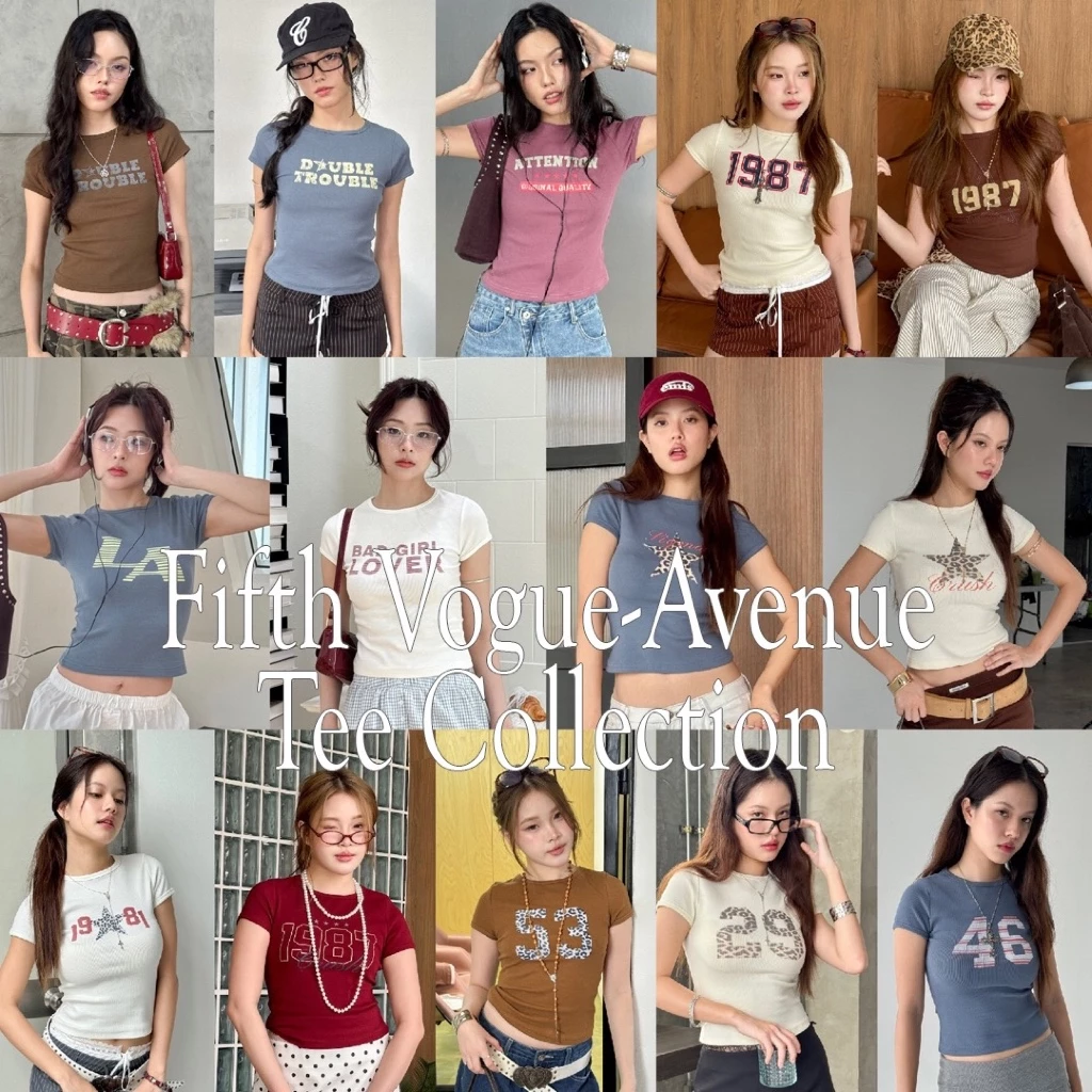Choosedress Fifth Vogue – Avenue Tee Collection เสื้อยืดเเขนสั้น A2009 A2010 A2011 A2016 A2024 A2025