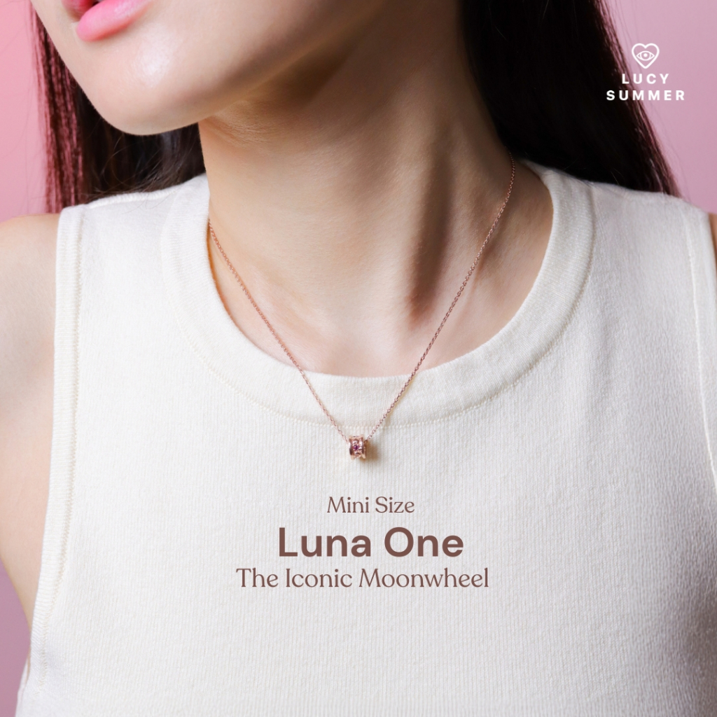 LUCYSUMMER สร้อยคอ Mini พร้อมจี้วงล้อ พลอยแท้ รุ่น LUNA ONE Necklace - Mini Size ตัวเรือนเงินแท้ พลอยแท้ รูปที่ 6