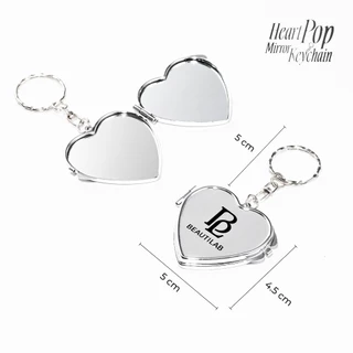 BEAUTILAB Heart Pop Mirror Keychain พวงกุญแจกระจกแต่งหน้าพกพา สำหรับคนติดแกลม