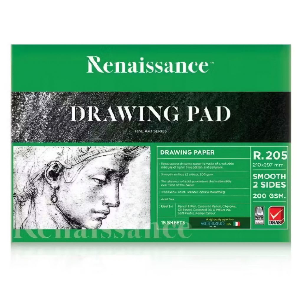 ☆ (Renaissance) สมุดวาดเขียน A3 ผิวเรียบ 200 แกรม คุณภาพสูง