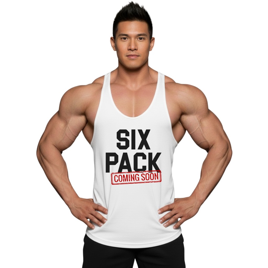 SIX PACK COMING SOON เสื้อกล้ามเพาะกายทรงคลาสสิค Bodybuilding Dry Fit Gym Tank Top