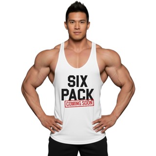 SIX PACK COMING SOON เสื้อกล้ามเพาะกายทรงคลาสสิค Bodybuildin…
