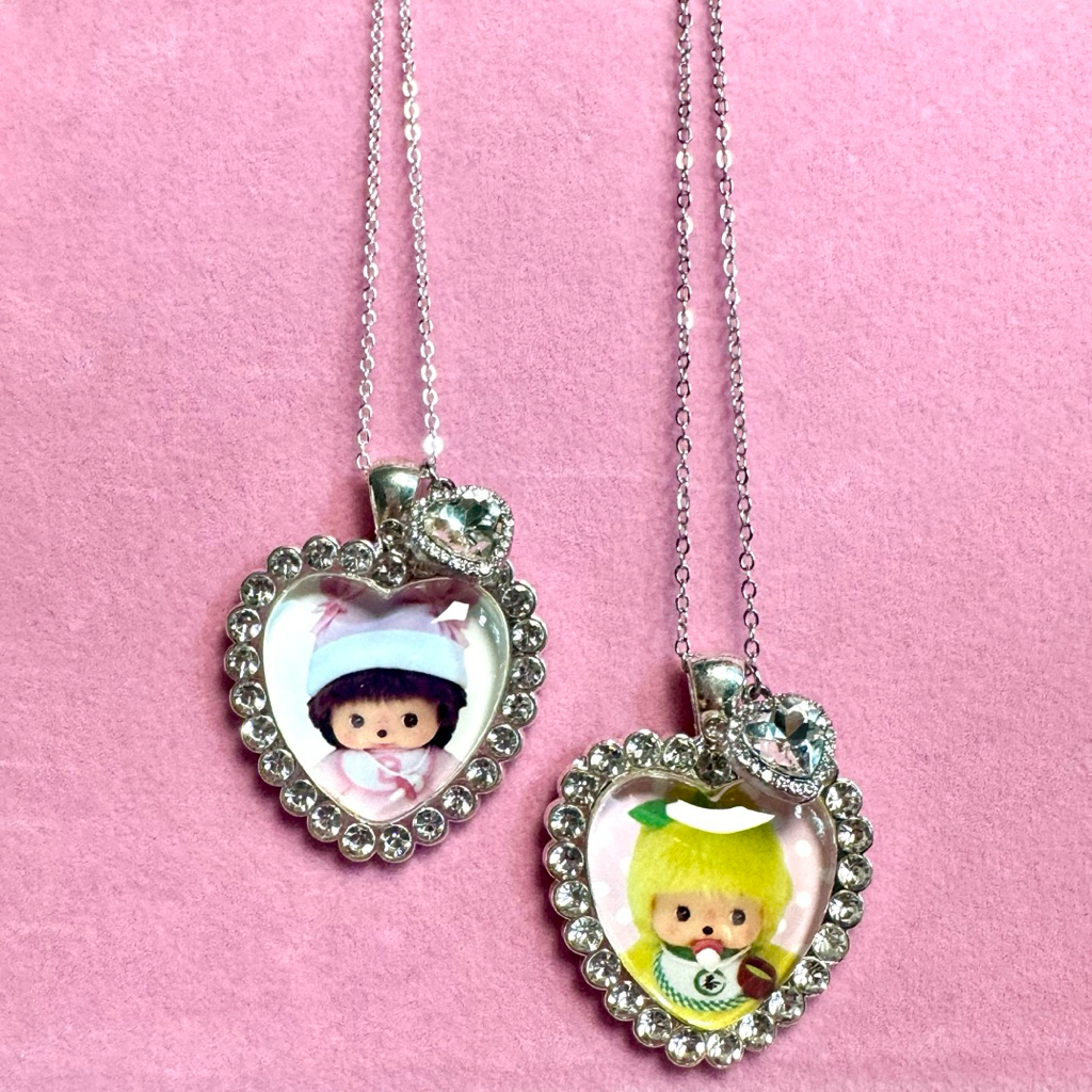 สร้อยคอใส่รูป💖 monchichi ม่อนชิ สร้อยคอhandmade สร้อยคอโซ่/ไข่มุก