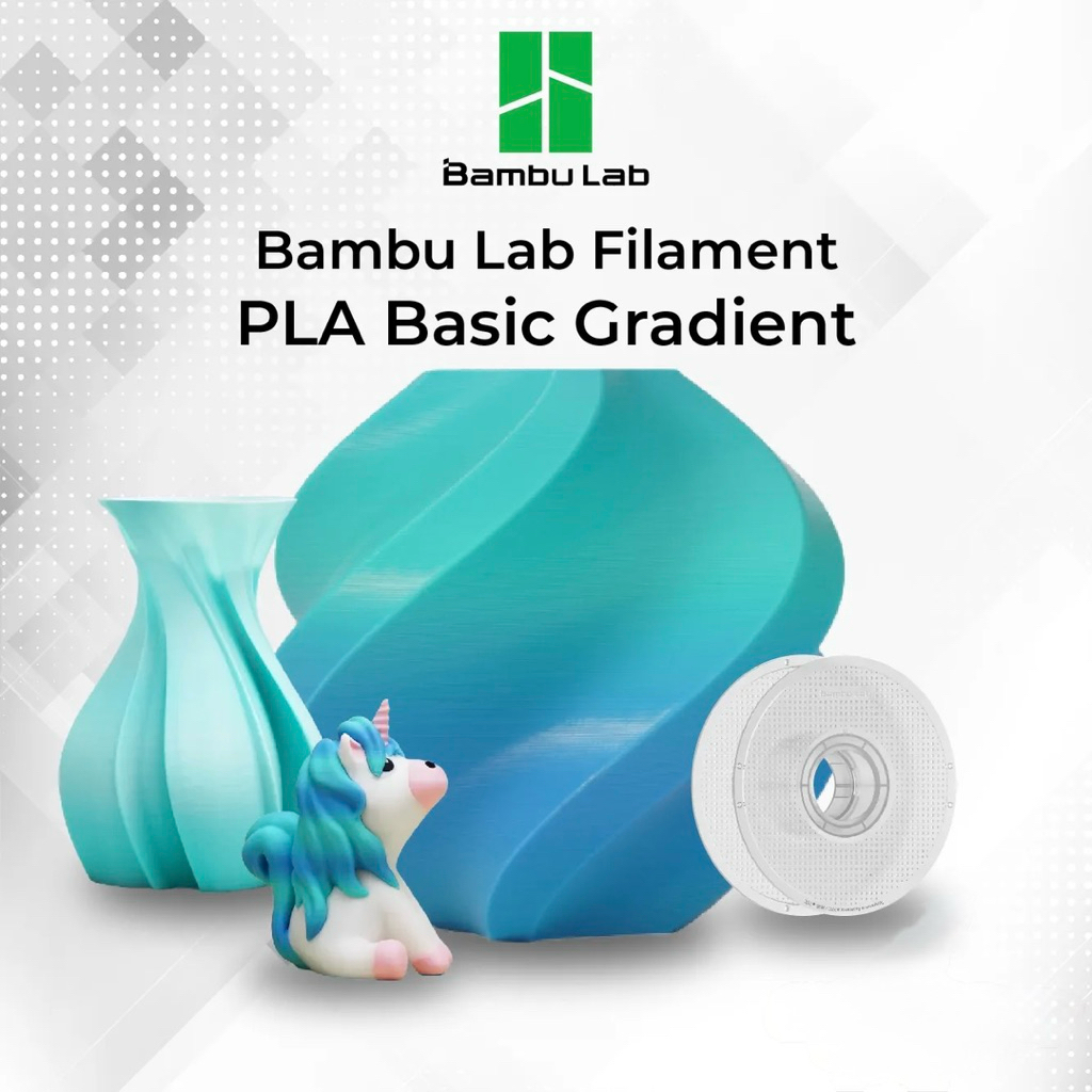 Bambu Lab PLA Basic Gradient Filament 1KG (พร้อมสปูล) – เส้นใยไล่สี คุณภาพสูง ของแท้จาก Bambu Lab