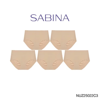 [Online Exclusive] (Set 5 ชิ้น) Sabina Panty Zone Seamless Series ทรงเอวสูงปานกลาง รหัส NUZ25022C3 - สีเนื้อเข้ม