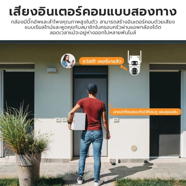 hikvision กล้องรักษาความปลอดภัย IP กลางแจ้ง กล้องวงจรปิด WIFI 360 องศา 4K ซูม 10X ดูสีกลางคืน กันน - รูปที่ 3