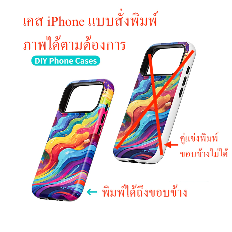 เคสโทรศัพท์ไอโฟน แบบสั่งพิมพ์ภาพหรือลายได้เอง Custom Print case for iPhon