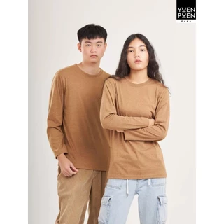 YuenPuen เสื้อยืดแขนยาว 30 สี ยืนพื้น ไม่ยืด ไม่ย้วย ไม่ต้องรีด สีพื้น เนื้อผ้านุ่ม