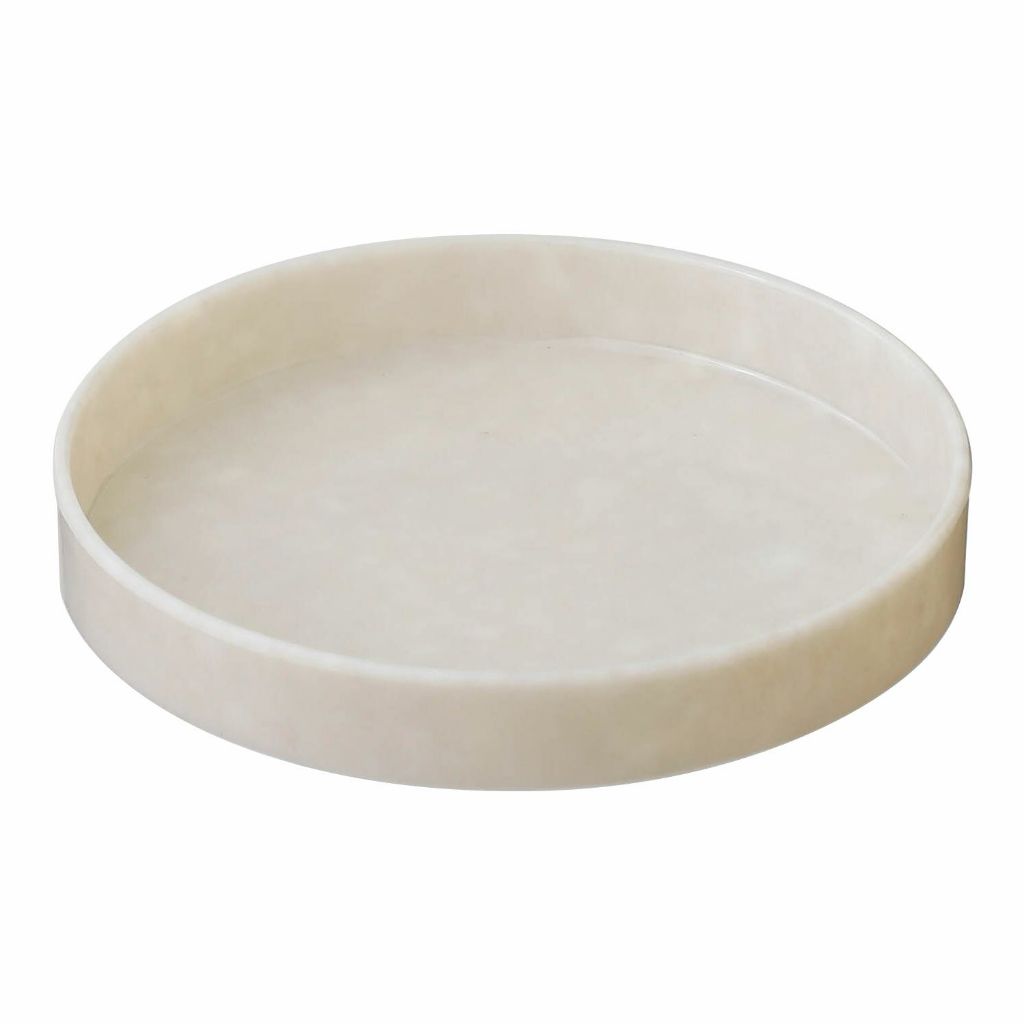 HIGHTIDE Circle Desk Tray (Melamine) Ivory / ถาดวางของอเนกประสงค์ทรงกลม ลายหินอ่อน สีงาช้าง (HDB073-IV)