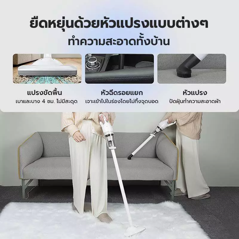 เครื่องดูดฝุ่นไร้สาย 20000PA แรงดูดสูง เครื่องดูดฝุ่น Handheld Vacuum Cleaner น้ำหนักเบา เหมาะกับบ้านและคอนโด thumbnail 3