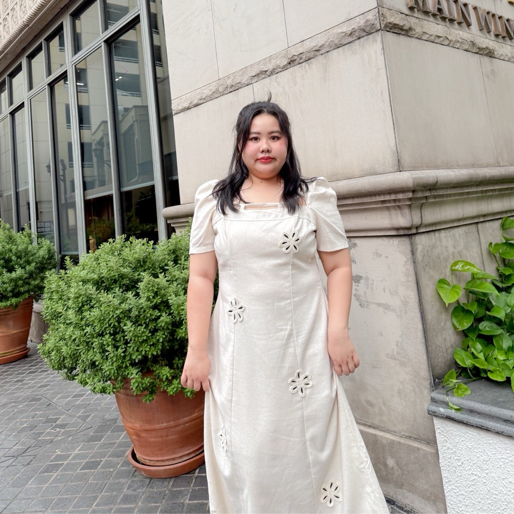 Lady M | Flora Pop Dress plussize เดรสยาวดีเทลสวย เก๋ ให้ลุคหวานละมุนแต่มีคลาส ใส่ออกงาน ดินเนอร์ - รูปที่ 6