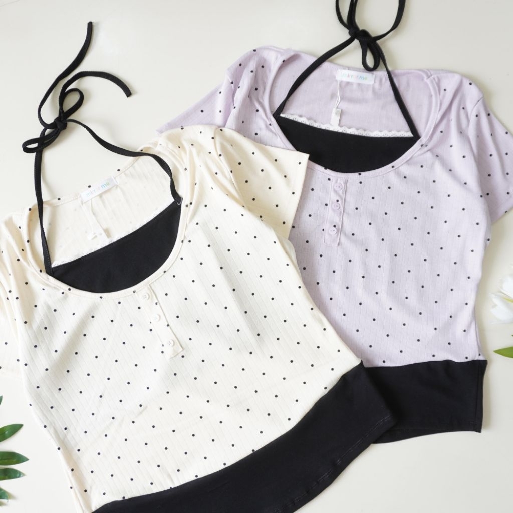 เสื้อยืดผูกคอ โพกาดอท
