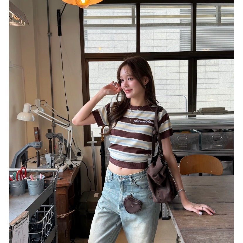 PlainandPlane Raye Knit Shirt เสื้อไหมพรมลายทาง