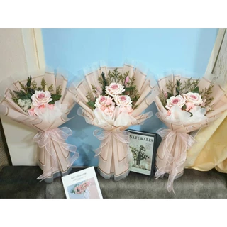 🤍 ช่อกุหลาบขาว Cappuccino Curled Roses - ช่อดอกไม้ประดิษฐ์ วันเกิด รับปริญญา วาเลนไทน์ 🤍