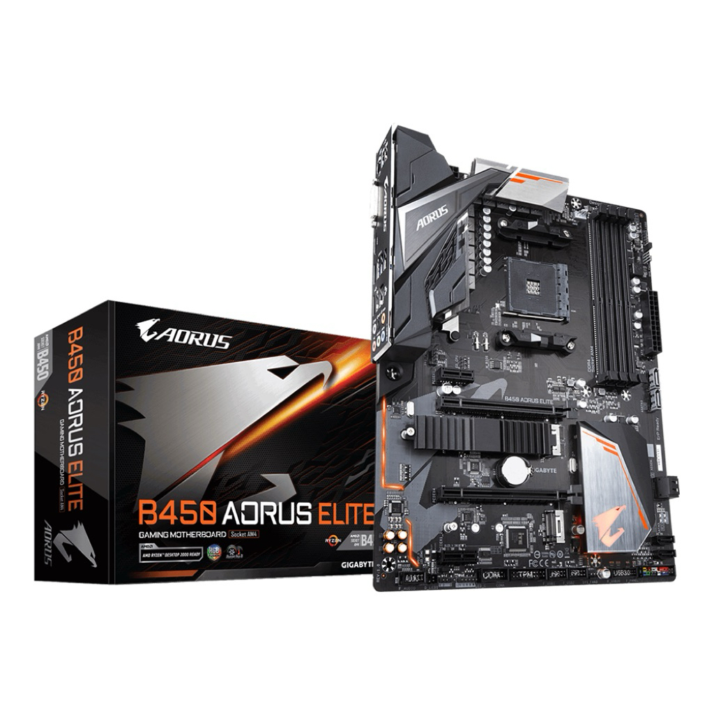 MAINBOARD (เมนบอร์ด) AM4 GIGABYTE B450 AORUS ELITE