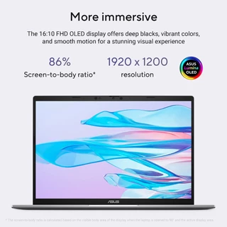 เอซุส โน๊ตบุ๊ค ASUS VIVOBOOK S14 OLED S3407QA-OLED053WA/Snapdragon® X X1/RAM16GB/ประกัน 3ปี Onsite