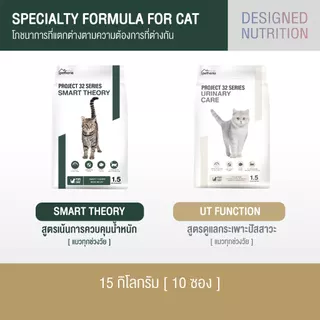 [ ตกกิโลละ 140 บาท l ไซส์กระสอบ 15 กิโล ] PROJECT 32 SERIES เปลี่ยนก่อนป่วย อาหารแมวแบบเม็ด