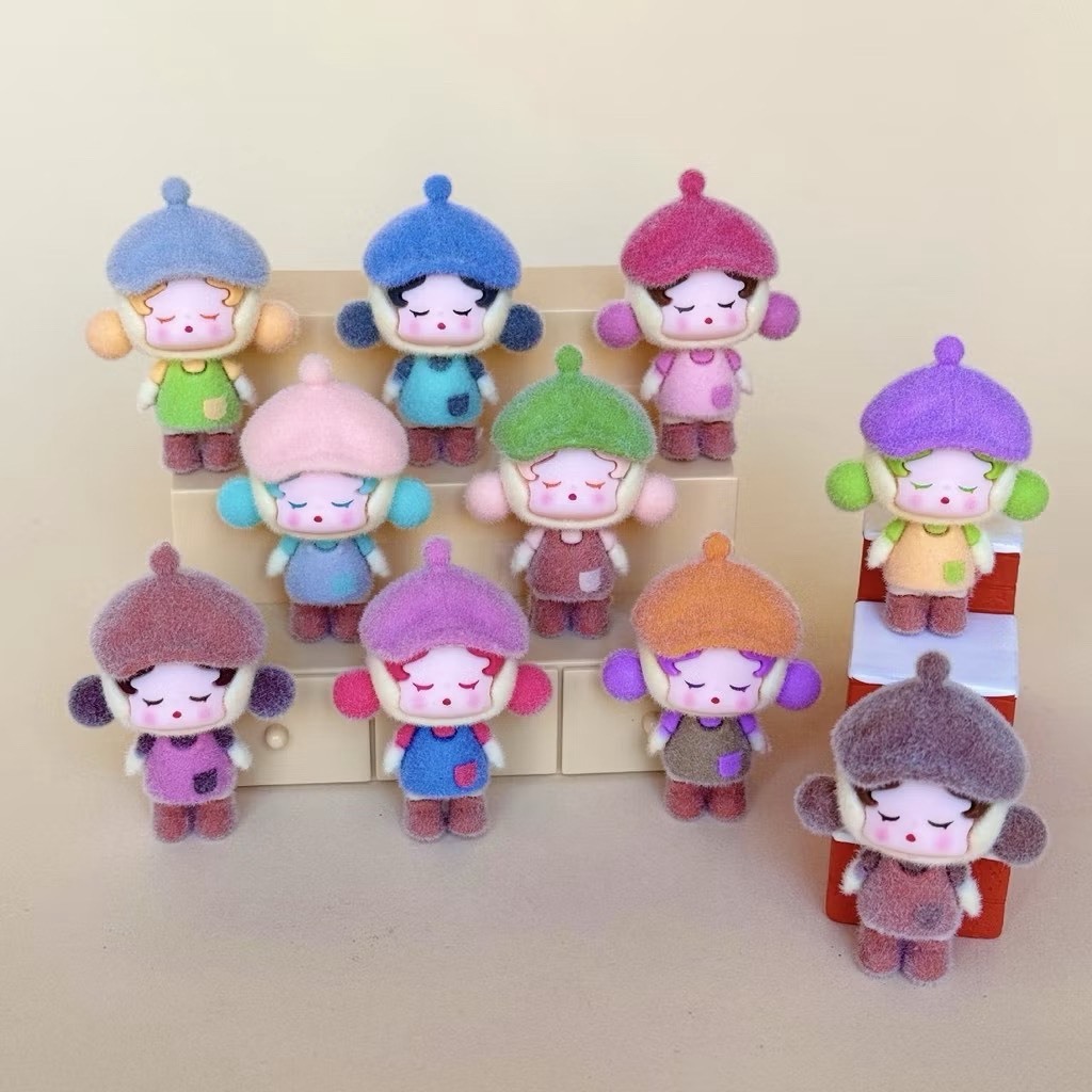 ✨พร้อมส่งในไทย✨น้องสเก้ายืนใส่หมวก ขนกำมะหยี่ แบบสุ่มสี  ราคาต่อตัว