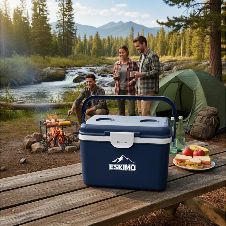 ESKIMO COOLER กระติกน้ำพลาสติก 9 ลิตร เก็บความเย็น 12 ชั่วโมง ถังน้ำแข็ง ทรงเหลี่ยม KC900 thumbnail 7