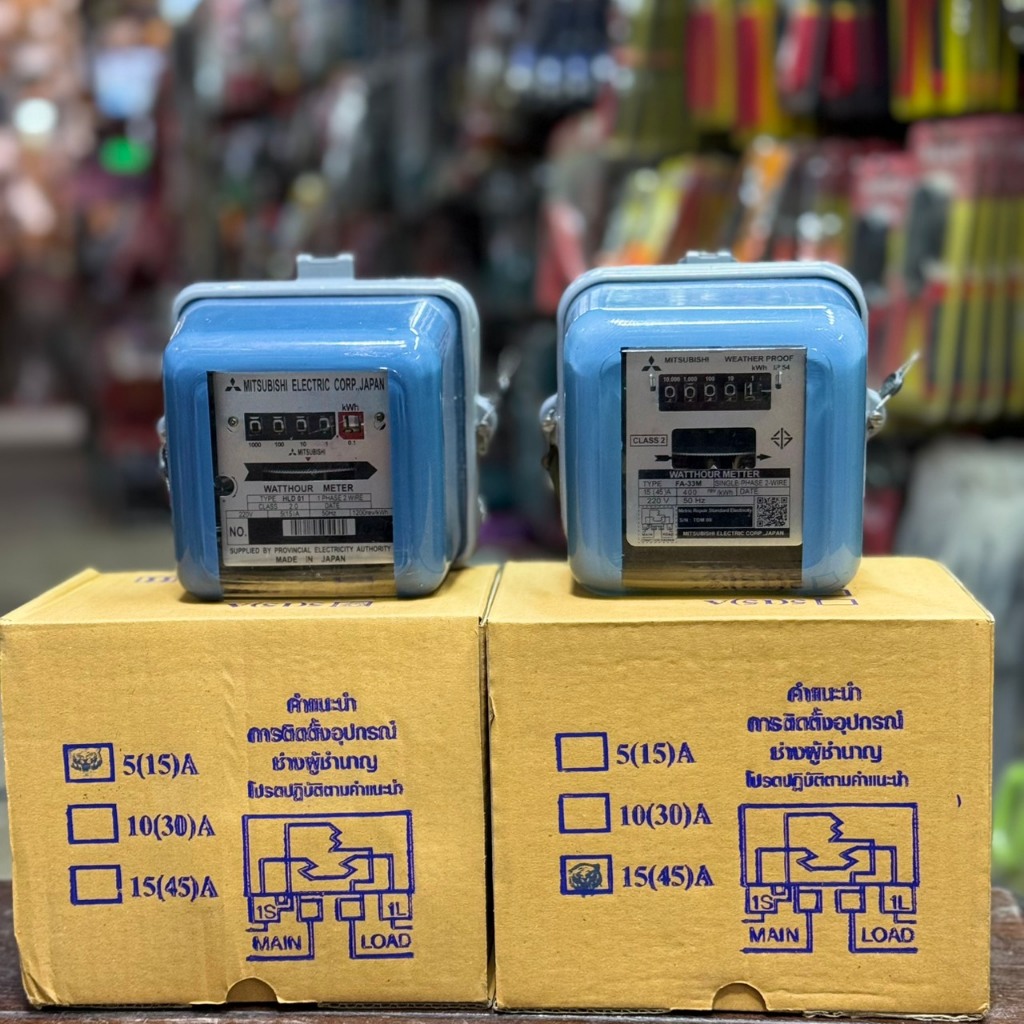 มิเตอร์ไฟฟ้า 2 สาย Mitsubishi MF-63E ขนาด 5(15)A - 15(45)A มิเตอร์ไฟฟ้า 2P