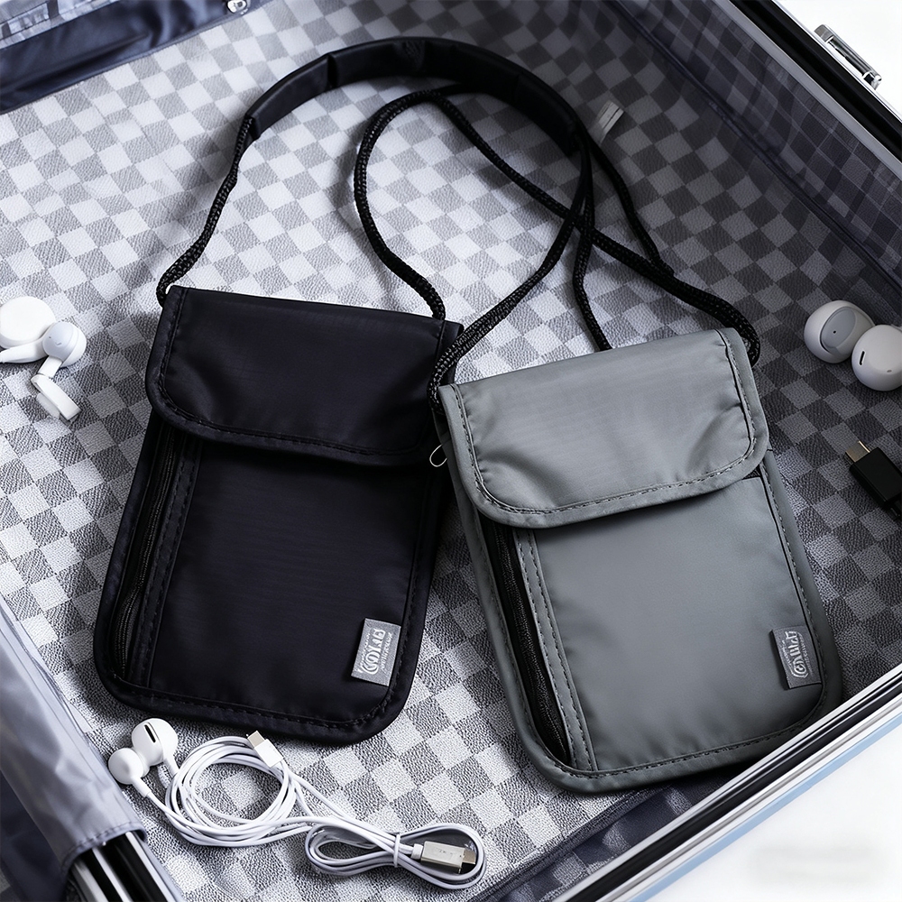 กิจกรรมเวลาจำกัด✅กระเป๋าใส่หนังสือเดินทางกันน้ำ✅คลิปป้องกันการโจรกรรมอเนกประสงค์ RFID เดินทาง คล้องค