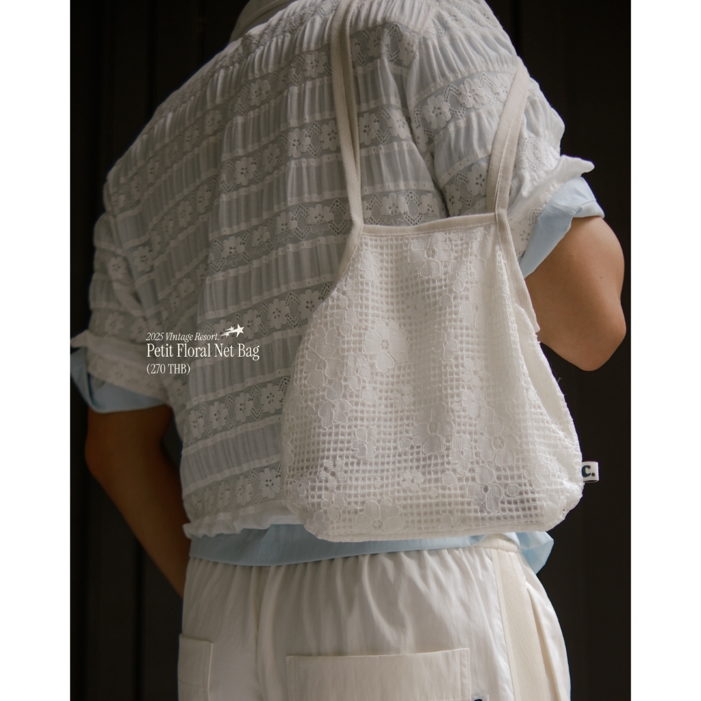 COMPOSE. - Petit Floral Net Bag | กระเป๋าผ้าตาข่าย สไตล์ซัมเมอร์ ลายดอกไม้