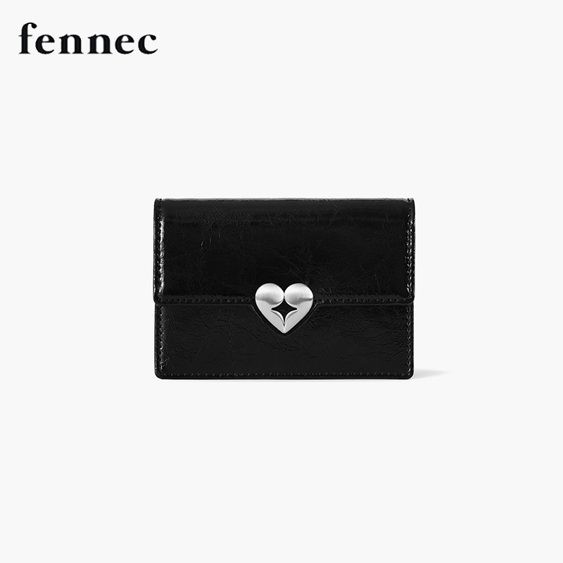 [공식 스토어] FENNEC HEARTY TRIPLE WALLET-PALE MINT/BLACK/BLOSSOM