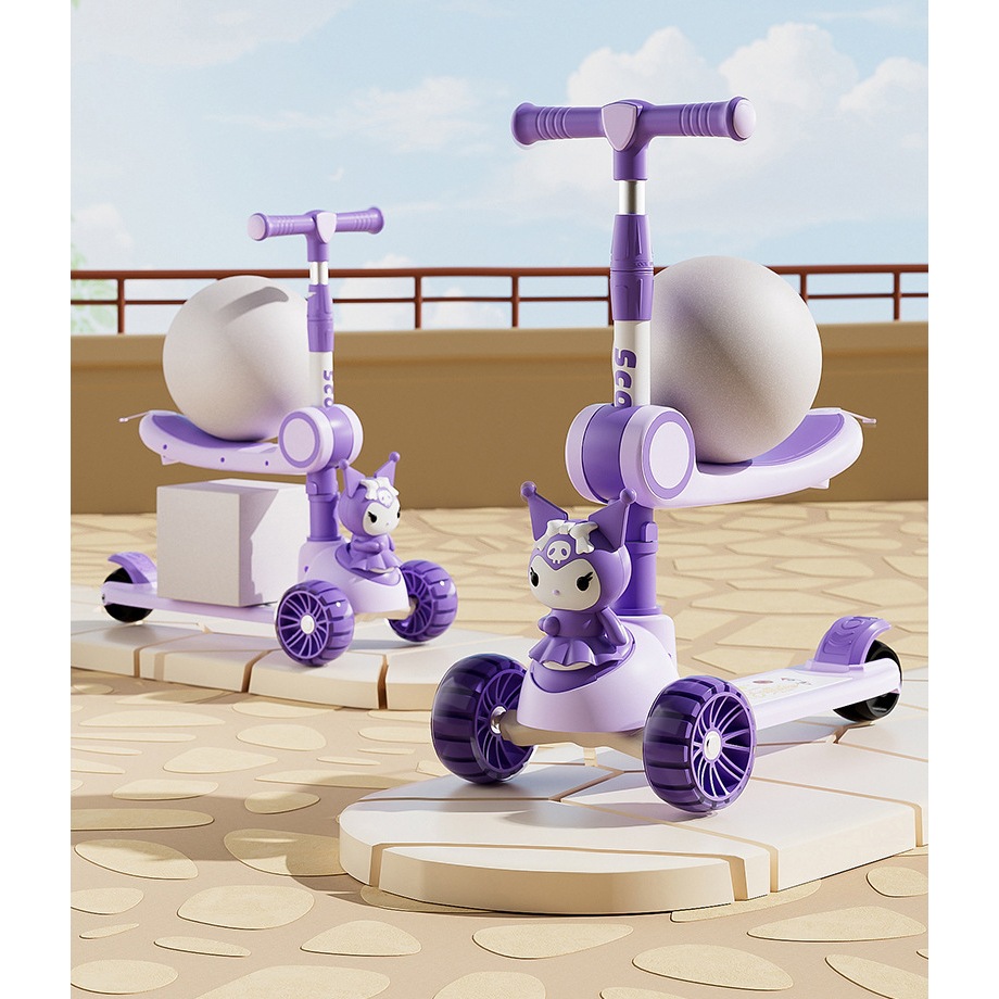 🎁คุโรมิ สกู๊ตเตอร์ สกูตเตอร์ สกูตเตอร์เด็ก  ของเล่นขี่ได้ 2in1 พร้อมเบาะนั่ง เพลง และไฟ - รูปที่ 2