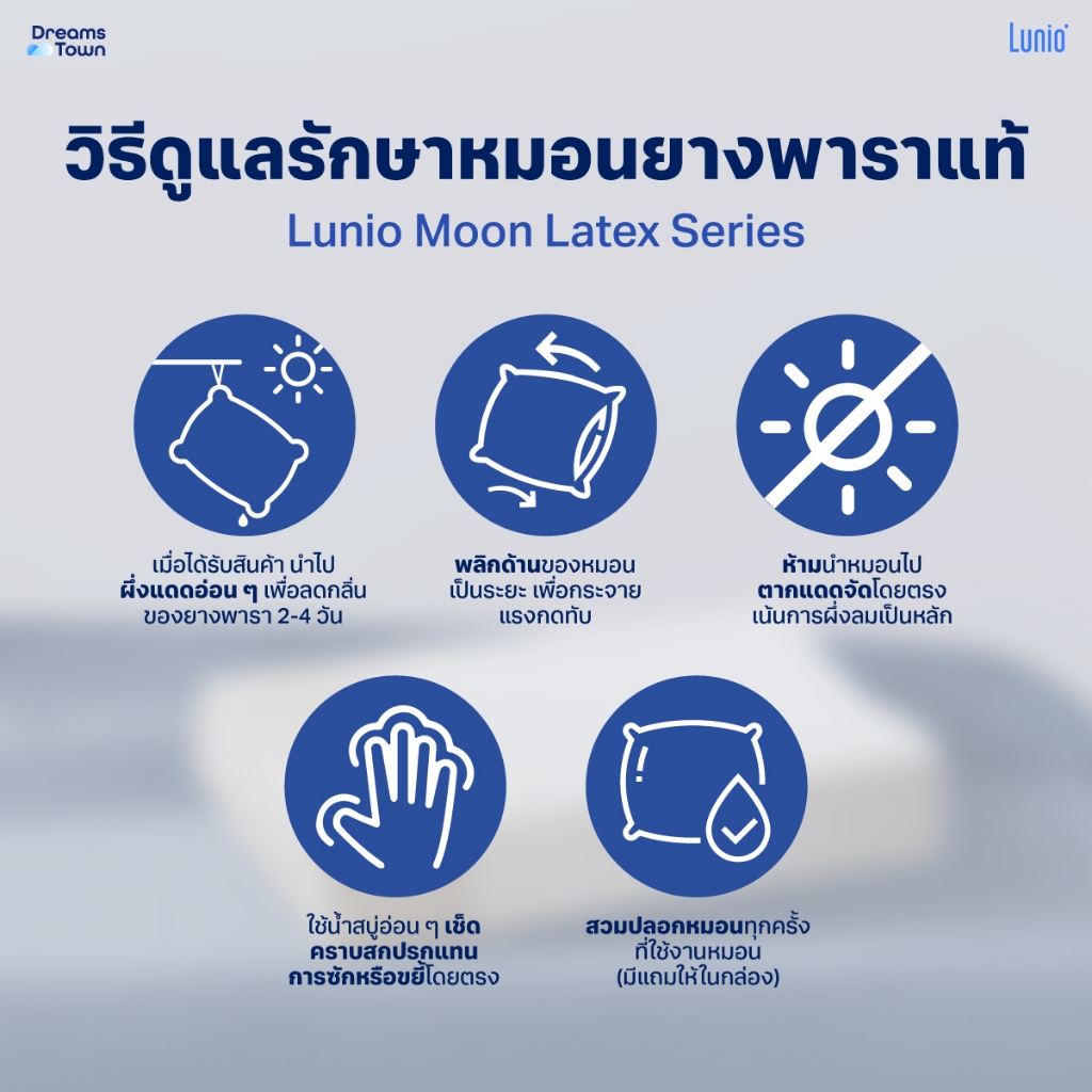Lunio Moon Latex หมอนยางพาราแท้ ทรง Contour มีรูระบายอากาศรอบใบ  สัมผัสยืดหยุ่น ทนทาน ไม่ยวบง่ายรุ่น Astro Ergo Pillow รูปที่ 4
