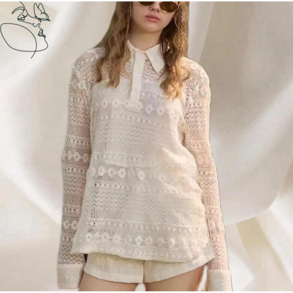 ส่งต่อ เสื้อ lookbooklookbook - Rugby Top White Lace