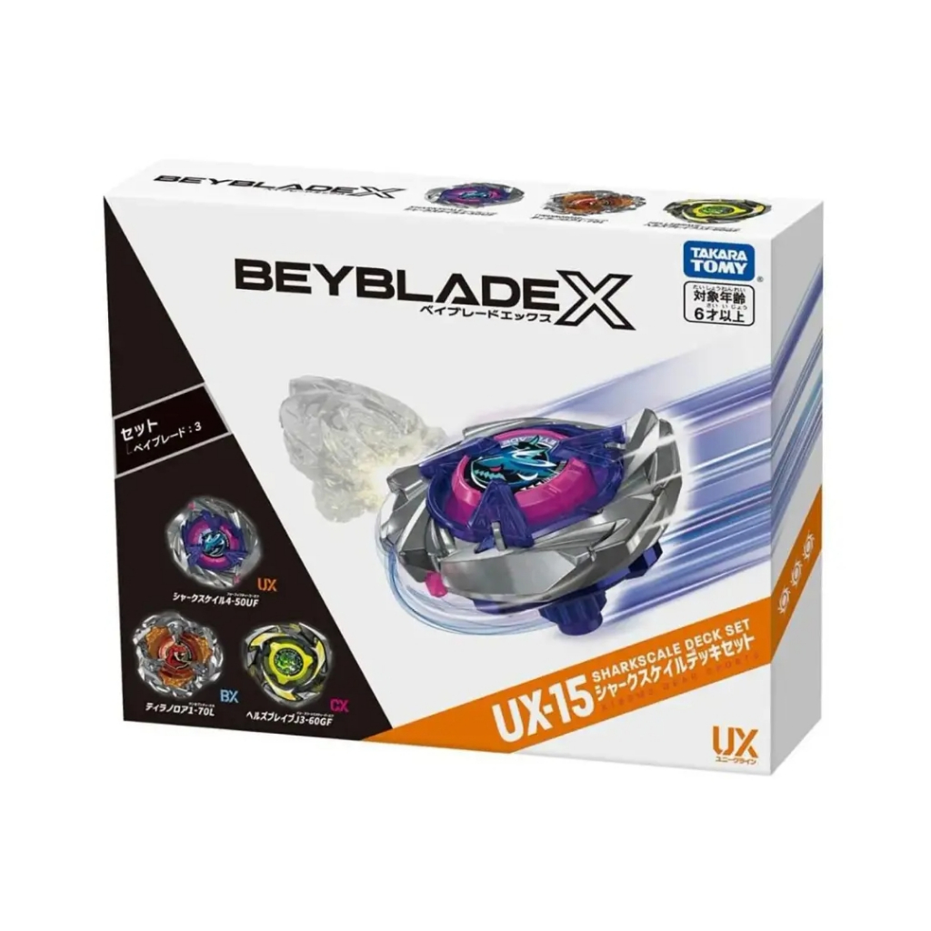 (ของแท้ พร้อมส่ง)  Beyblade X UX-15 SharkScale Deck Set