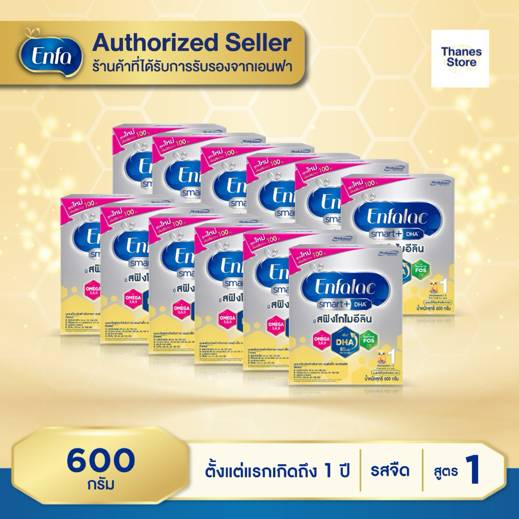 [ขายยกลัง-12กล่อง] นมผง เอนฟาแล็ค สมาร์ทพลัส สูตร 1 600 กรัม ขายยกลัง Enfalac Smart+ 1 600 g เอนฟาสู