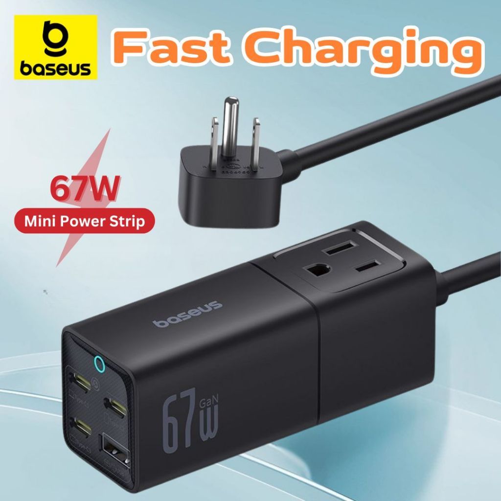 Baseus หัวชาร์จเร็ว GaN Pro 65W 67W Desktop Fast Charge 4in1 อะแดปเตอร์ หัวชาร์จ Type C