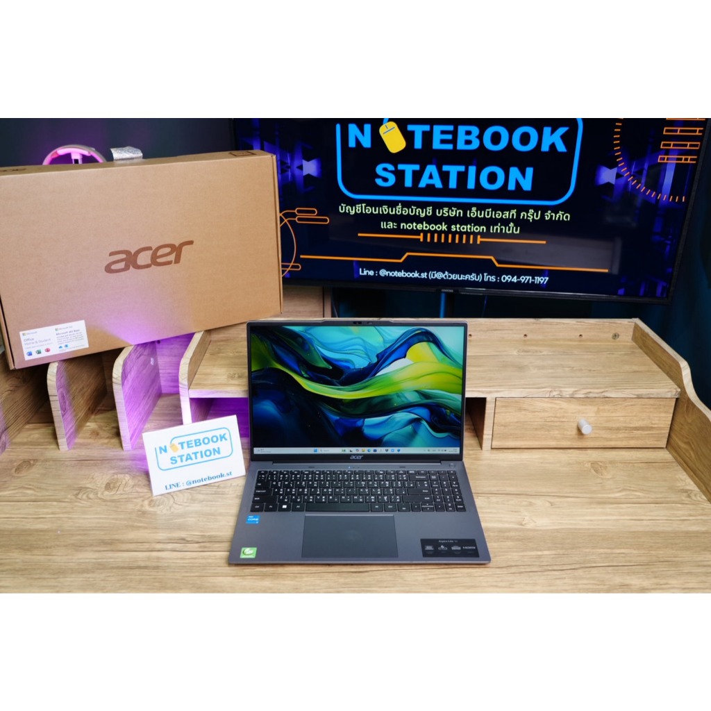 Acer Aspire Lite i3-1215U Ram8 SSD512 จอ16 WUXGA FHD+ สเปคดี เครื่องสวย ครบกล่องมีประกันศูนย์ ขายเพี