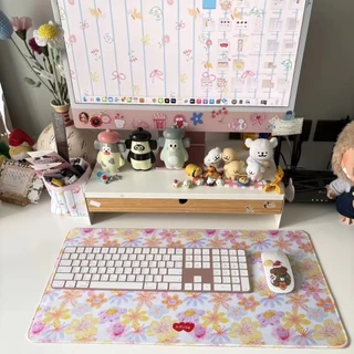 💖ตระกร้าใหม่ค่า💖amuse stuff-mousepad flower แผ่นรองเม้าส์ลายดอกไม้ขนาด30*60เซน