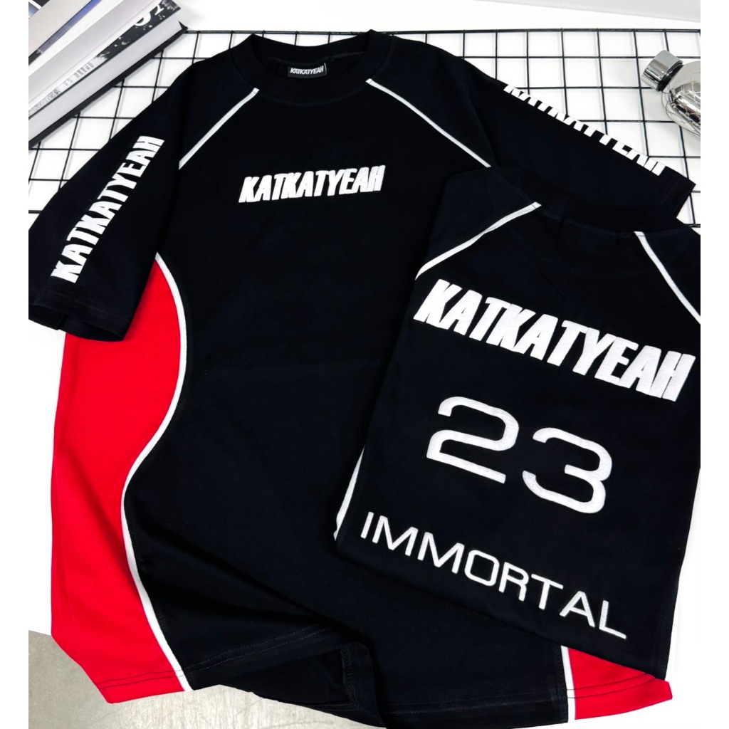 K10 เสื้อ KATKAT เจอร์ซีย์ดำ-แดง