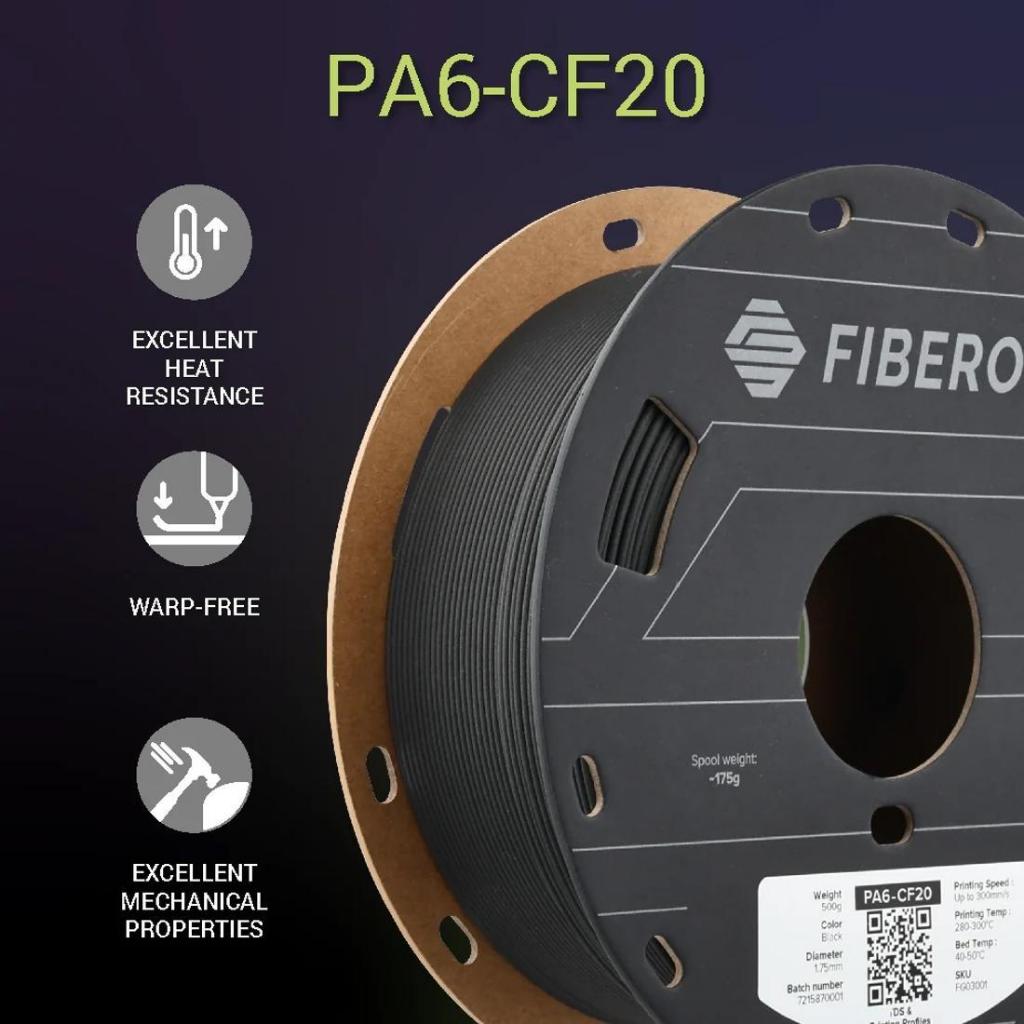 Fiberon PA6-CF20 (ชื่อเดิม PolyMide PA6-CF) Polymaker Carbon Fiber 3D Filament 500g 1.75mm