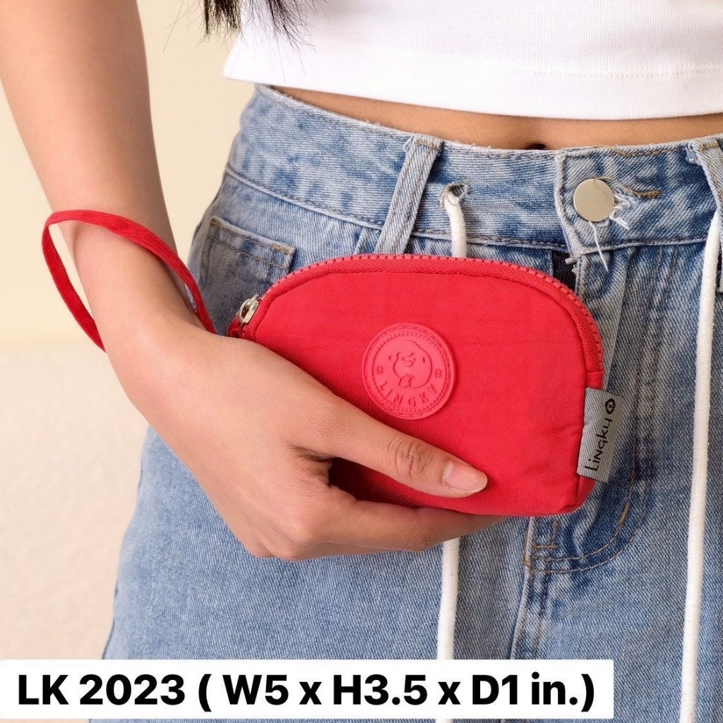 🎒👜👛กระเป๋าคล้องมือ ผ้าร่ม รุ่น LK-2023 ขนาด 5" มีทั้งหมด 2 ซิป+ด้านใน 1  ซิปและมีให้เลือกด้วยกัน 10 สีค่ะ