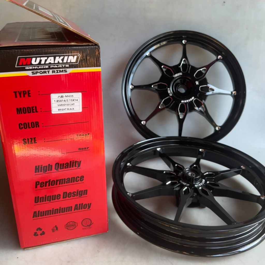 MUTAKIN ล้อแม็ก M435 RIM ล้อแม็กคลิก สำหรับ FOR CLICK125 PCX125 CLICK150 PCX150 คลิก125i คลิก150i 1.85x2.15-14