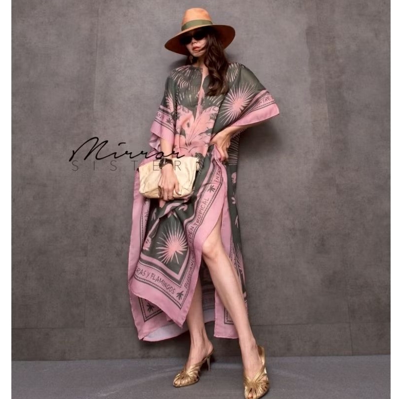 เดรสคลุมทรงKaftan ลวดลายสวยเก๋Tropical