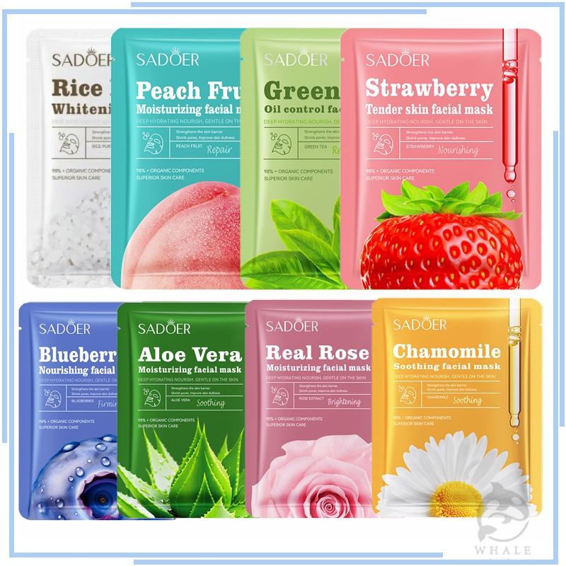 【1/3/5 ชิ้น】คละสี SADOER Mask Mask แผ่นมาส์กหน้า การให้ความชุ่มชื้นให้ความชุ่มชื่นและดูแลผิวอย่างล้ำลึก มาส์กหน้า