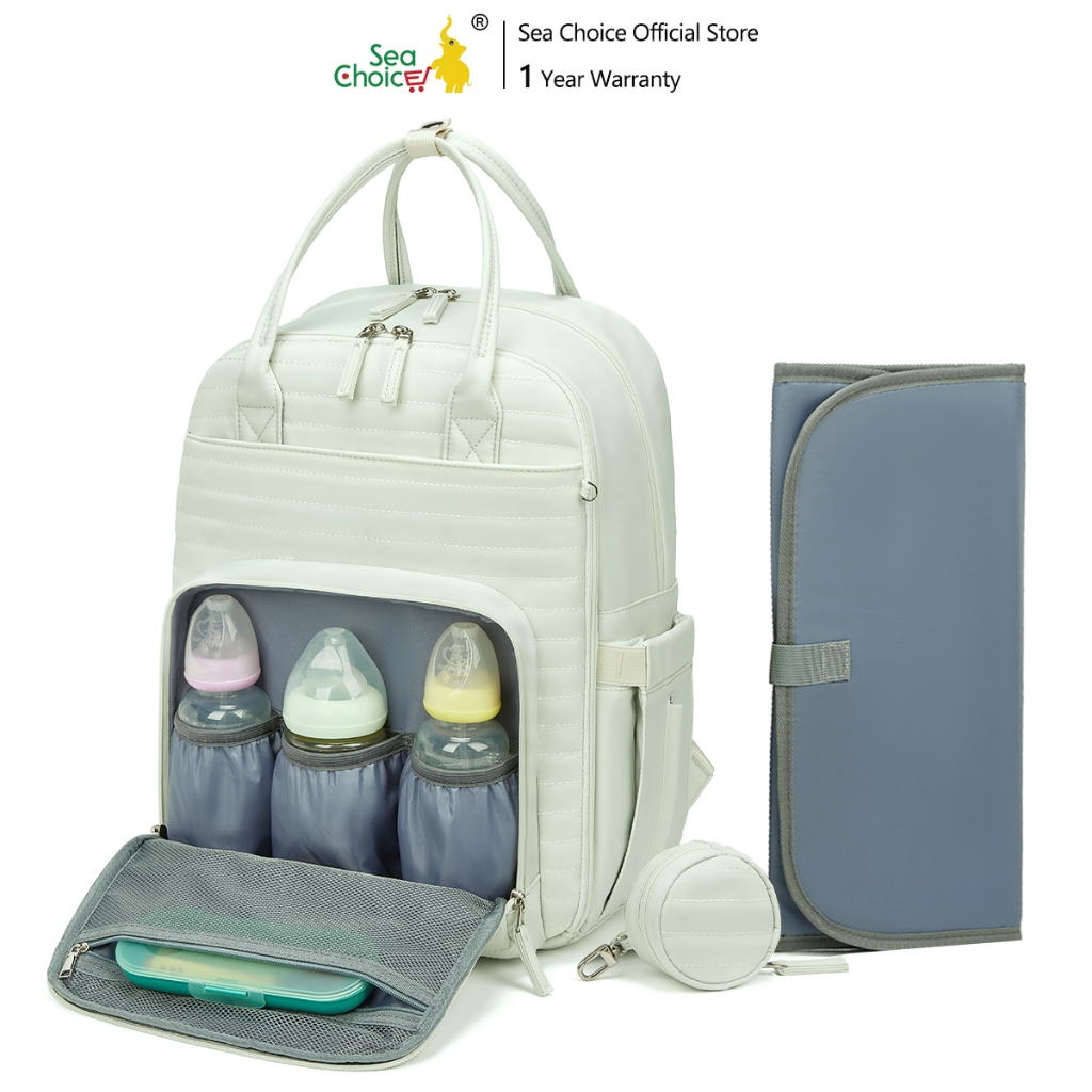 [รับประกัน1ปี ] SeaChoiceกระเป๋าเป้สะพายหลัง กระเป๋าแม่ผ้าอ้อมเด็ก กระเป๋าเป้เดินทาง unisex พร้อมแผ่นรองเปลี่ยนผ้าอ้อม