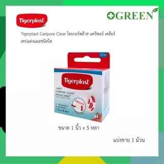 Tigerplast Caripore เทปแต่งแผลใส แคริพอร์ เคลียร์ [ 1 ม้วน ต่อ กล่อง ] 4 ขนาด