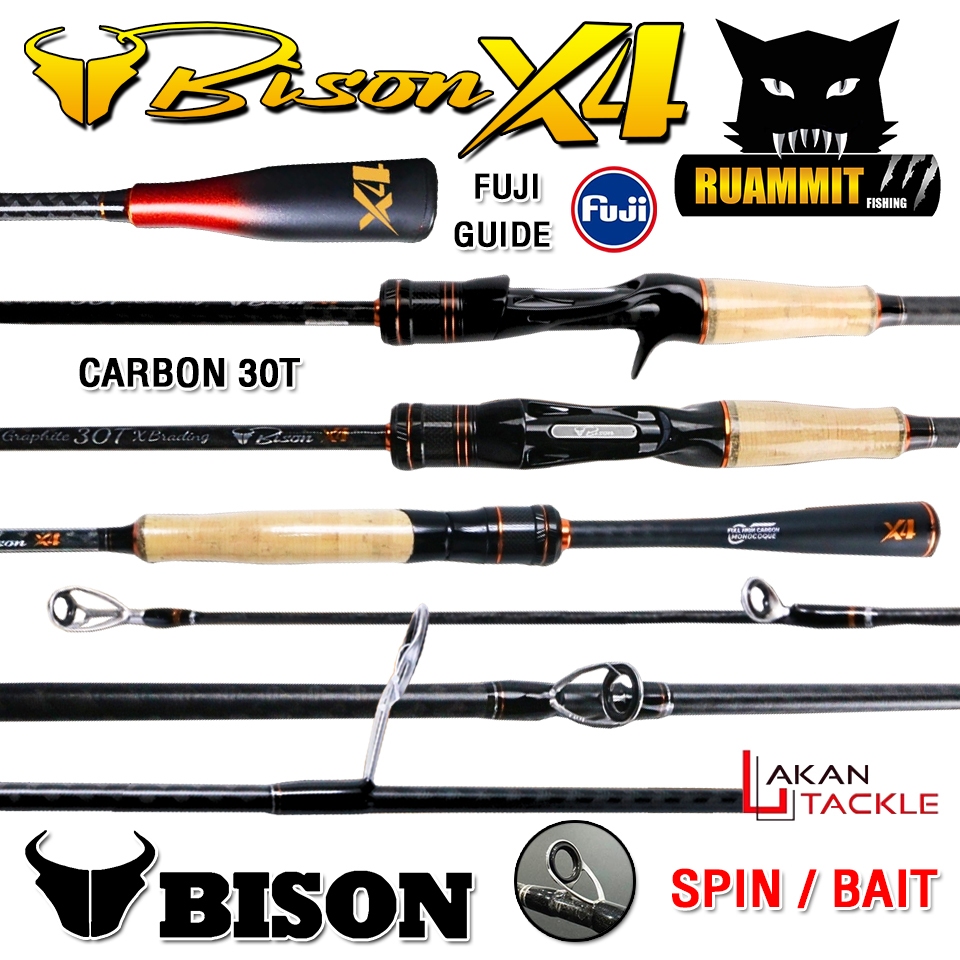 คันเบ็ดตกปลา BISON X4 Series (แบบ 1และ 2 ท่อน มีทั้ง สปิ้นและเบท)