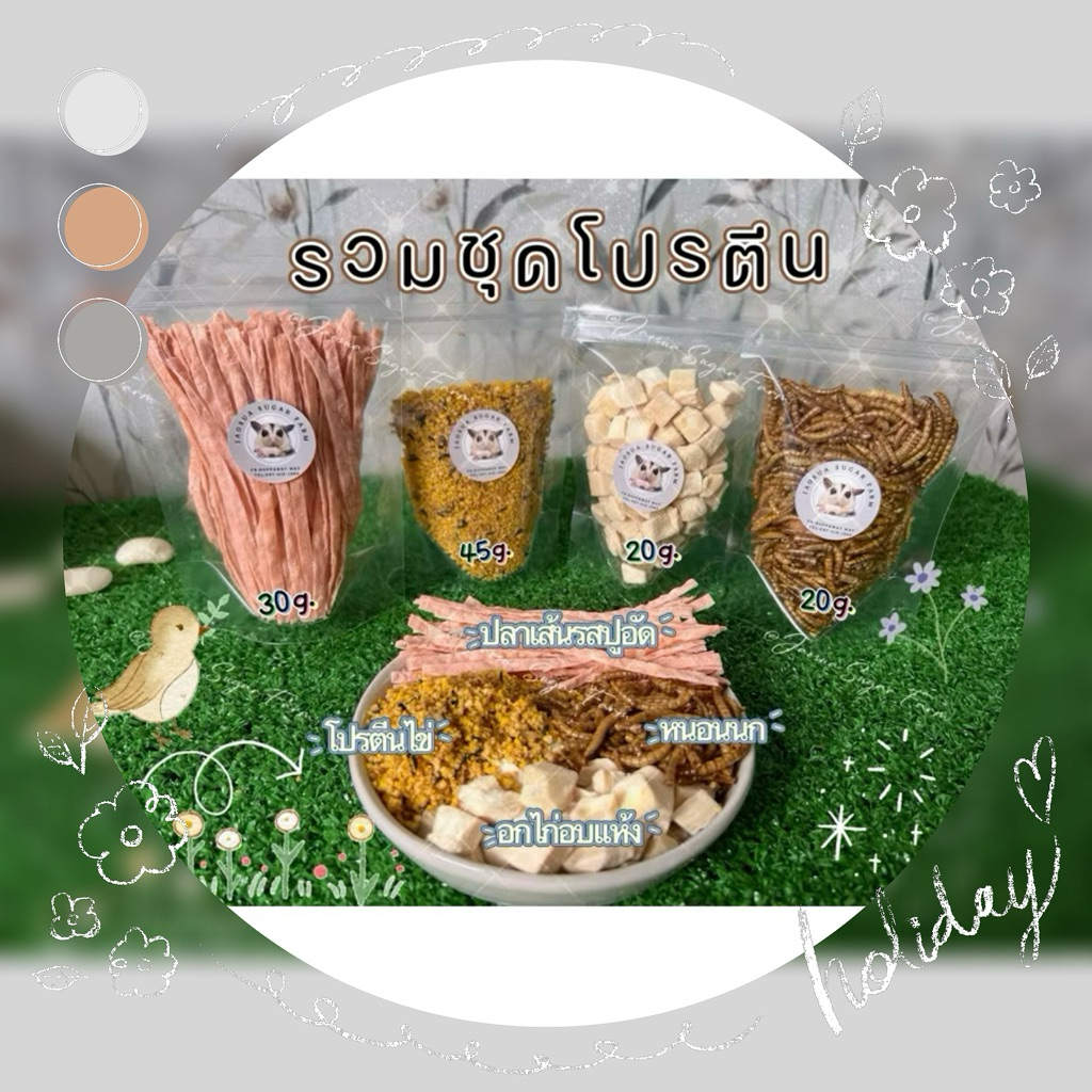 ✨🐣รวมชุดเพิ่มโปรตีนสำหรับ ชูก้า เม่นแคระ แฮมเตอร์ กระรอก และสัตว์ฟันแทะต่างๆ🐟🐛