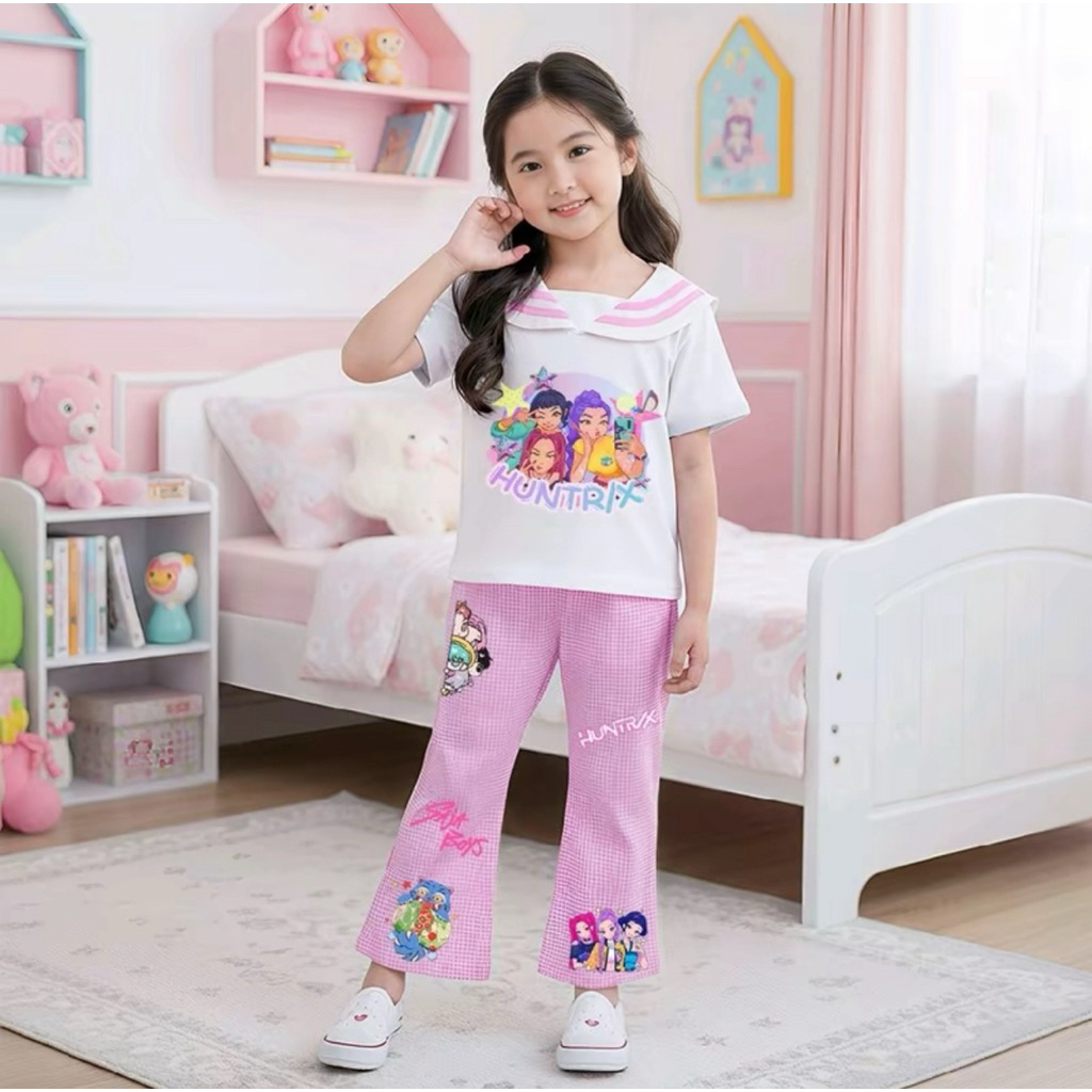 ชุดเซ็ตเด็กผู้หญิง ชุด2ชิ้น แต่งสกีนลายการ์ตูนน่ารัก ผ้านิ่มใส่สบาย พร้อมส่ง - รูปที่ 2